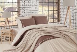 First Choice постельное белье de luxe ranforce+вязаный плед  nirvana raina ekru m013639