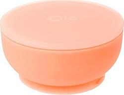 Olababy силиконовая мисочка на присоске с крышкой Coral/Оранжевый 60521ob