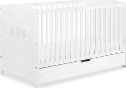 KLUPŚ детская кровать MARSELL с выдвижным ящиком и с защитным барьером белая MARSELL2