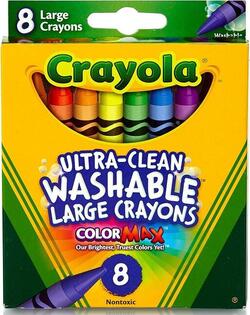 Crayola набор больших восковых мелков ultra-clean washable 8 шт (1) 52-3282