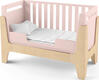 Indigowood ліжко-трансформер Tower Baby 140 x 70 см зі знімною спинкою розовое/натуральное дерево (с дополнительным бортиком) 41797-indigo
