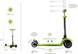 Miqilong самокат Alamo зеленый ALAMO-125-GREEN